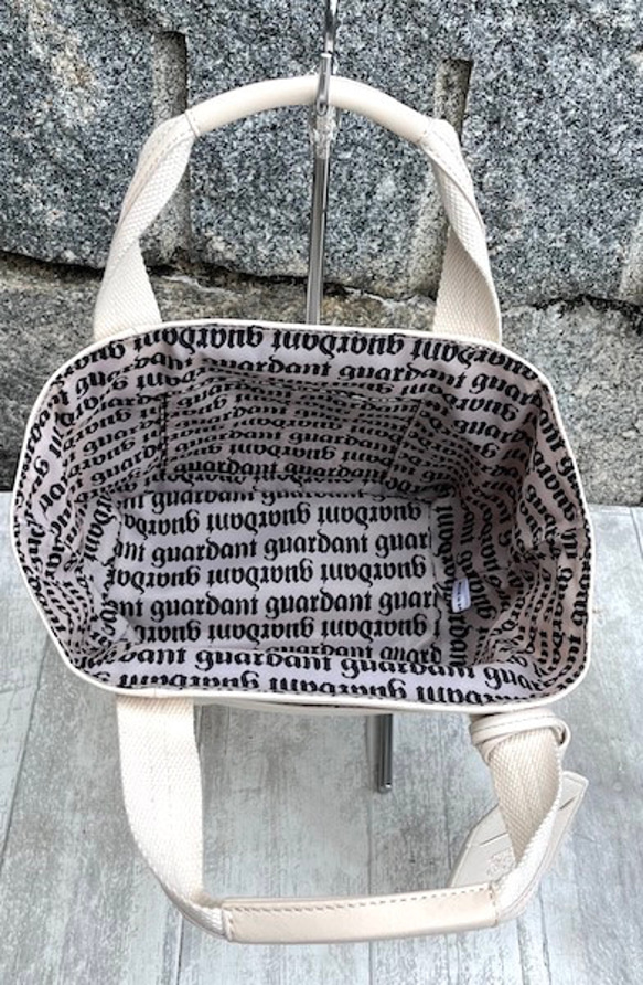 <50%OFFSALE> ぱすてるシリーズ ☆ポーチ付き☆ ラインHAND-bag  IVORY 6枚目の画像