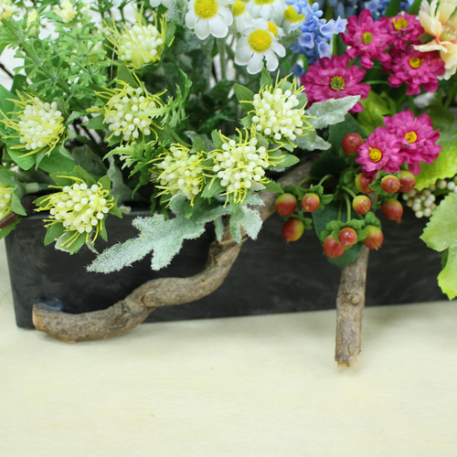 箱庭風「早春の森」アレンジ・アートフラワー（上質造花） アート