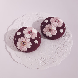 桜の刺繍ブローチ 6枚目の画像