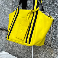 <50%OFFSALE> ぱすてるシリーズ ☆ポーチ付き☆ ラインHAND-bag  YELLOW 4枚目の画像