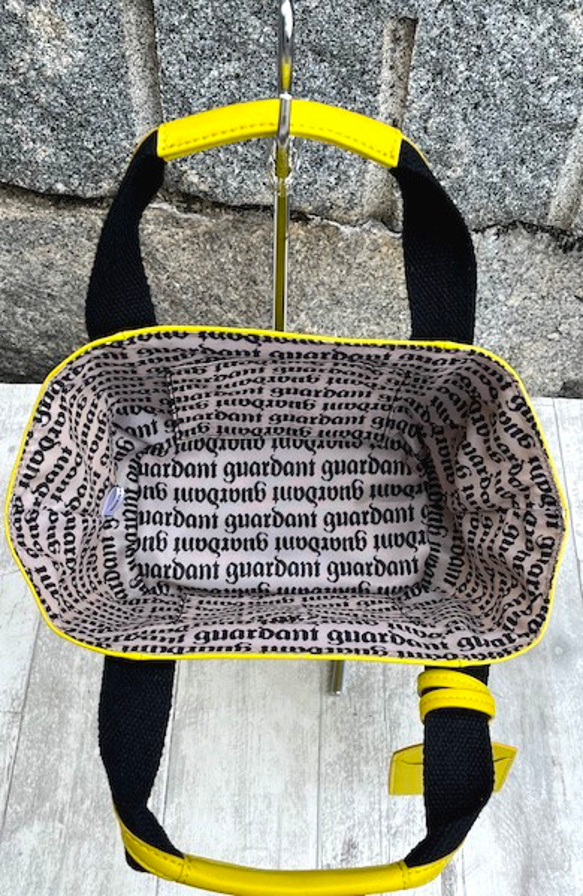 <50%OFFSALE> ぱすてるシリーズ ☆ポーチ付き☆ ラインHAND-bag  YELLOW 6枚目の画像