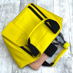 <50%OFFSALE> ぱすてるシリーズ ☆ポーチ付き☆ ラインHAND-bag  YELLOW 7枚目の画像