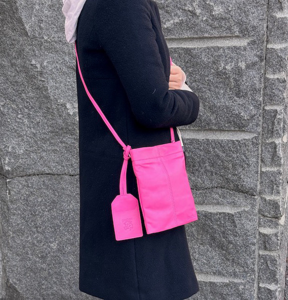 <50%OFFSALE> ぱすてるシリーズ ☆スマホショルダー☆ ソフトPHONE-bag  PINK 1枚目の画像