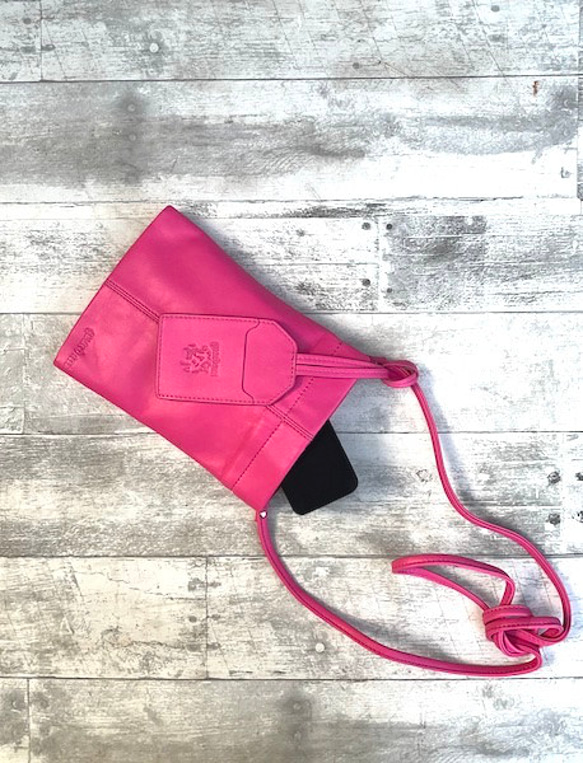 <50%OFFSALE> ぱすてるシリーズ ☆スマホショルダー☆ ソフトPHONE-bag  PINK 6枚目の画像