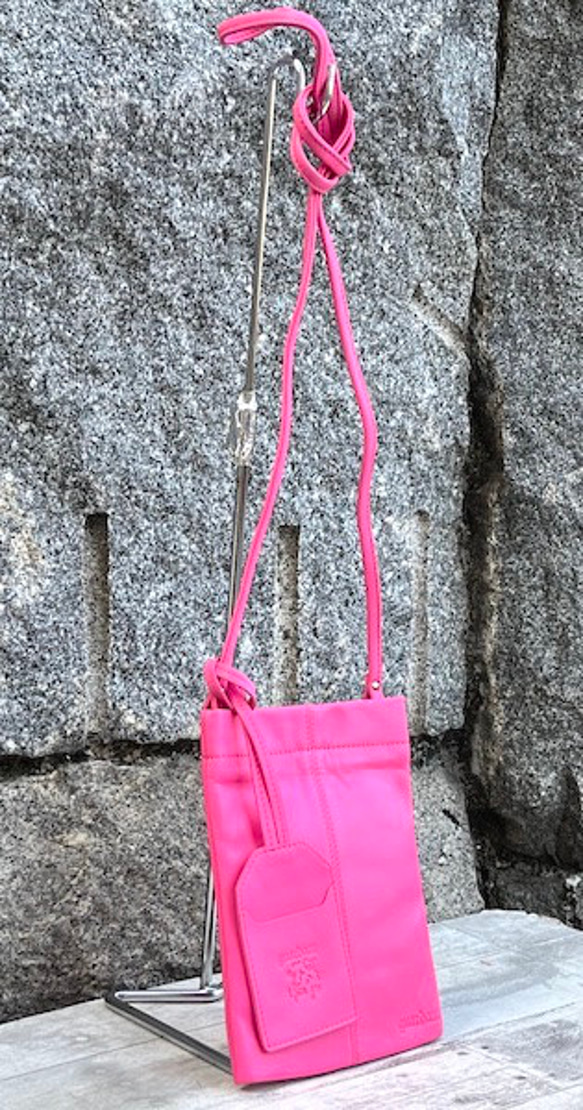 <50%OFFSALE> ぱすてるシリーズ ☆スマホショルダー☆ ソフトPHONE-bag  PINK 3枚目の画像