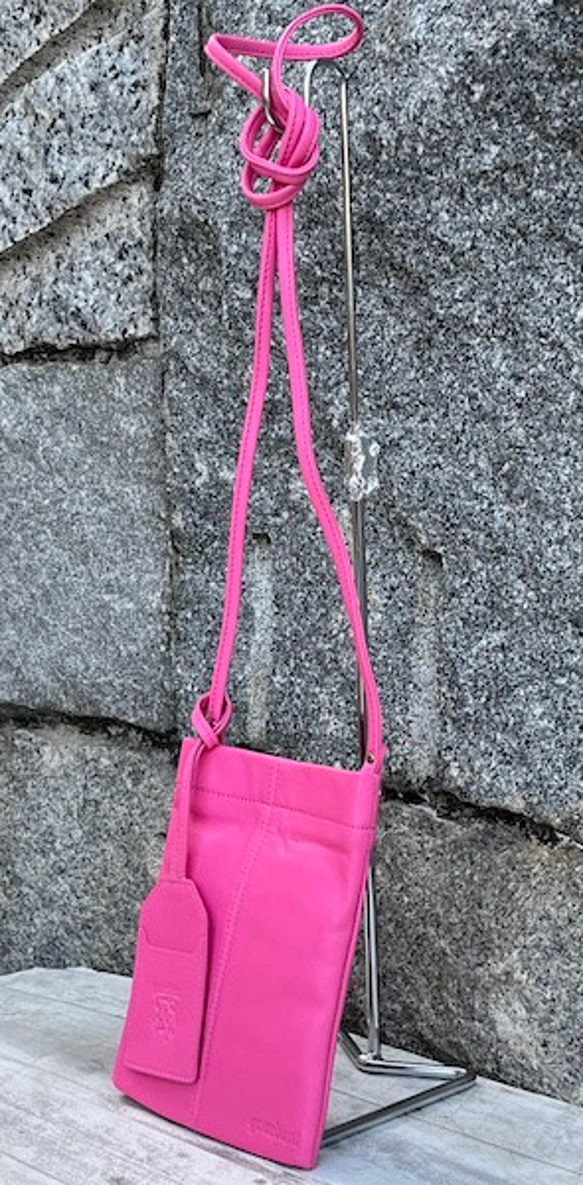 <50%OFFSALE> ぱすてるシリーズ ☆スマホショルダー☆ ソフトPHONE-bag  PINK 4枚目の画像