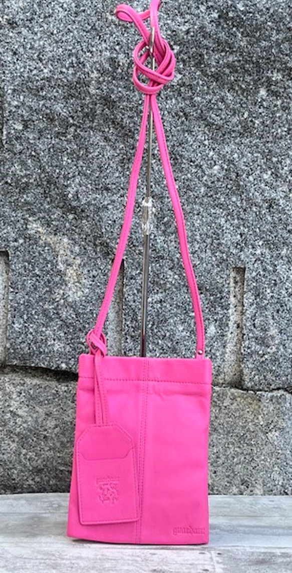 <50%OFFSALE> ぱすてるシリーズ ☆スマホショルダー☆ ソフトPHONE-bag  PINK 2枚目の画像