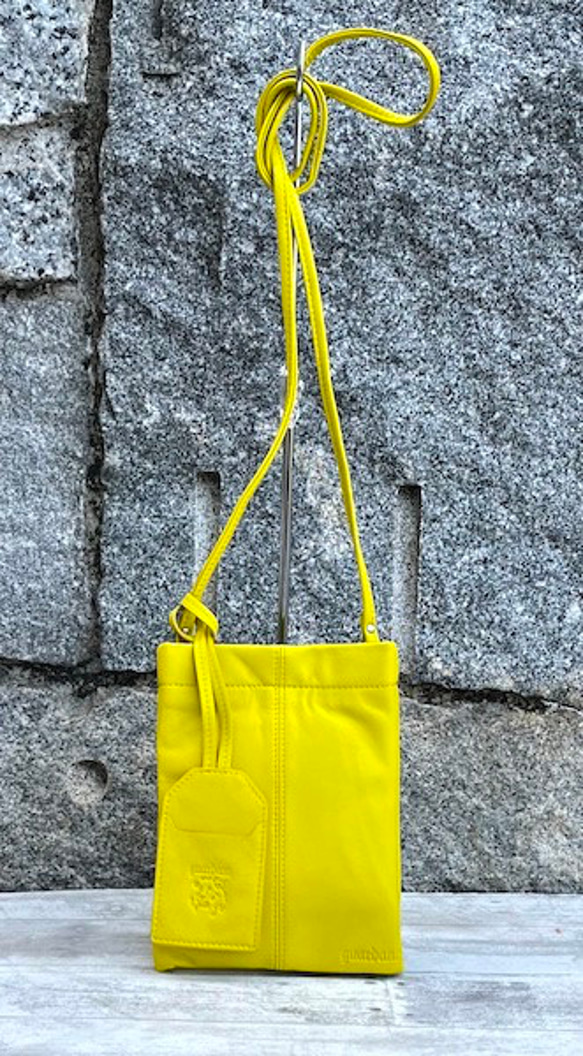 <50%OFFSALE> ぱすてるシリーズ ☆スマホショルダー☆ ソフトPHONE-bag  YELLOW 2枚目の画像
