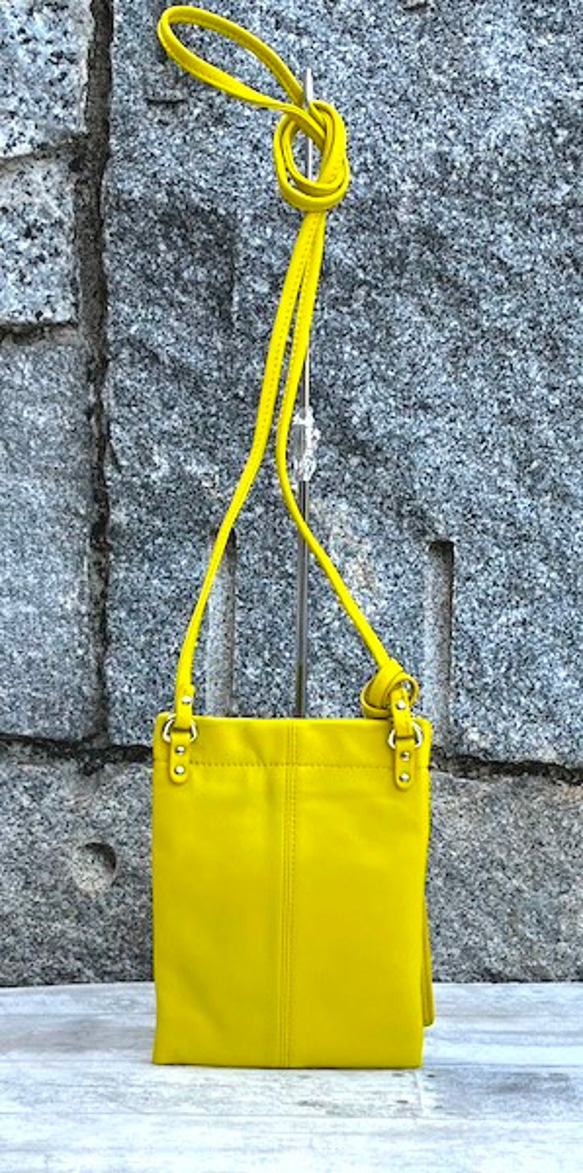<50%OFFSALE> ぱすてるシリーズ ☆スマホショルダー☆ ソフトPHONE-bag  YELLOW 5枚目の画像