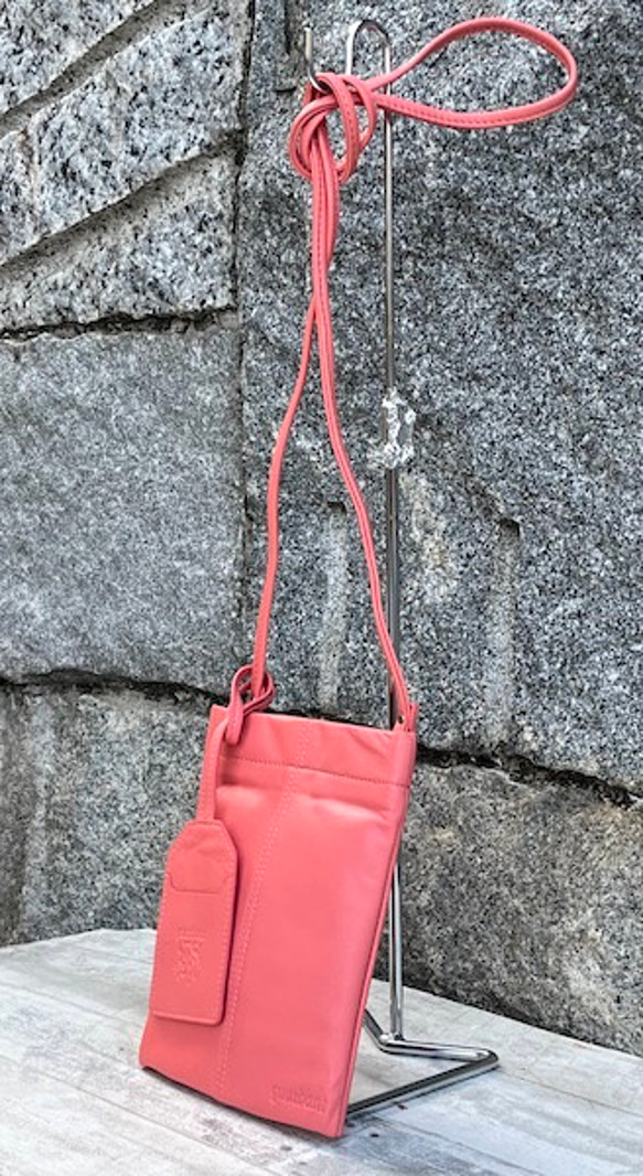 【New】 ぱすてるシリーズ ☆スマホショルダー☆ ソフトPHONE-bag  ( ORANGE ) 4枚目の画像