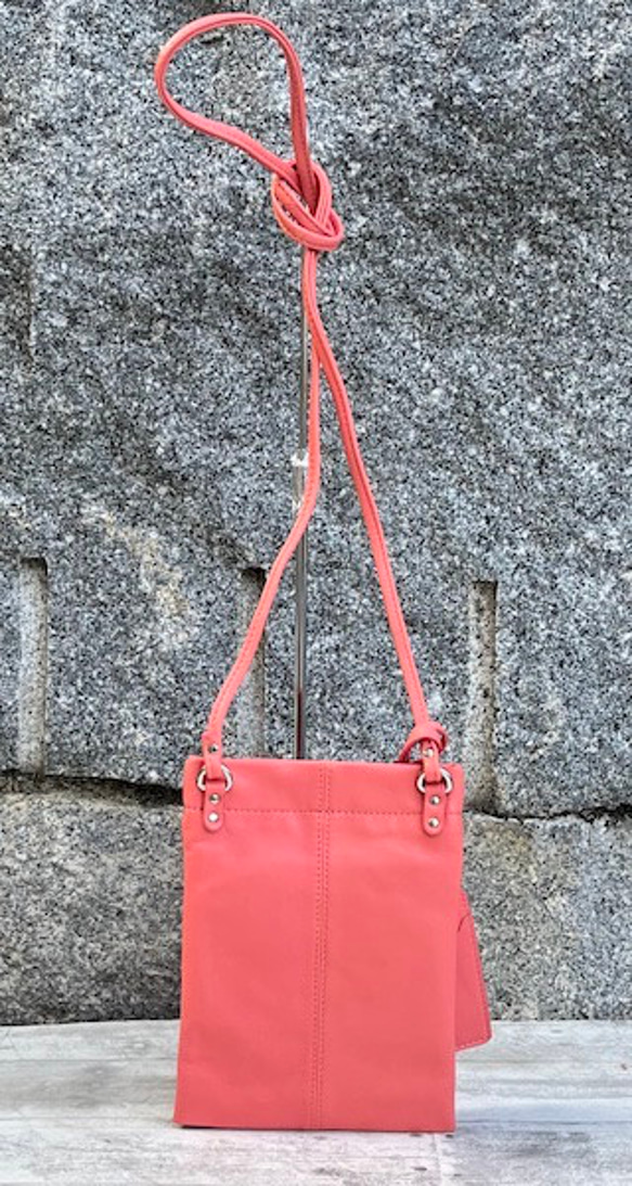 【New】 ぱすてるシリーズ ☆スマホショルダー☆ ソフトPHONE-bag  ( ORANGE ) 5枚目の画像