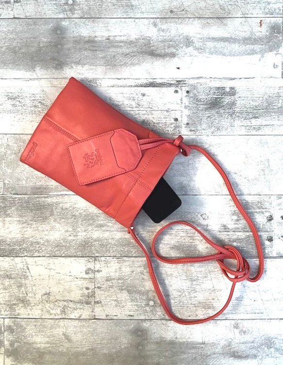 <50%OFFSALE> ぱすてるシリーズ ☆スマホショルダー☆ ソフトPHONE-bag　ORANGE 7枚目の画像
