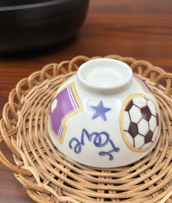 サッカー　アイシングクッキー　小ぶり　茶碗 名入れ可！ 1枚目の画像