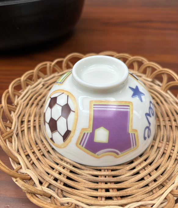 サッカー　アイシングクッキー　小ぶり　茶碗 名入れ可！ 2枚目の画像