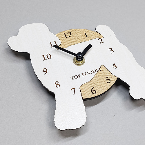 文字・名入れ】【置時計スタンド付き】ワンちゃん コンパクト静音