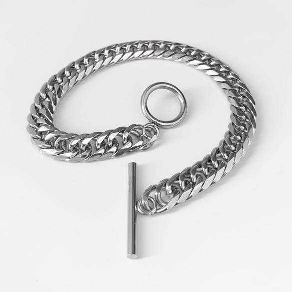 【eve】chain  bracelet 　マンテルブレスレット　喜平　チェーン 7mm シルバー 4枚目の画像