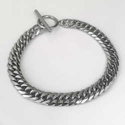 【eve】chain  bracelet 　マンテルブレスレット　喜平　チェーン 7mm シルバー 2枚目の画像