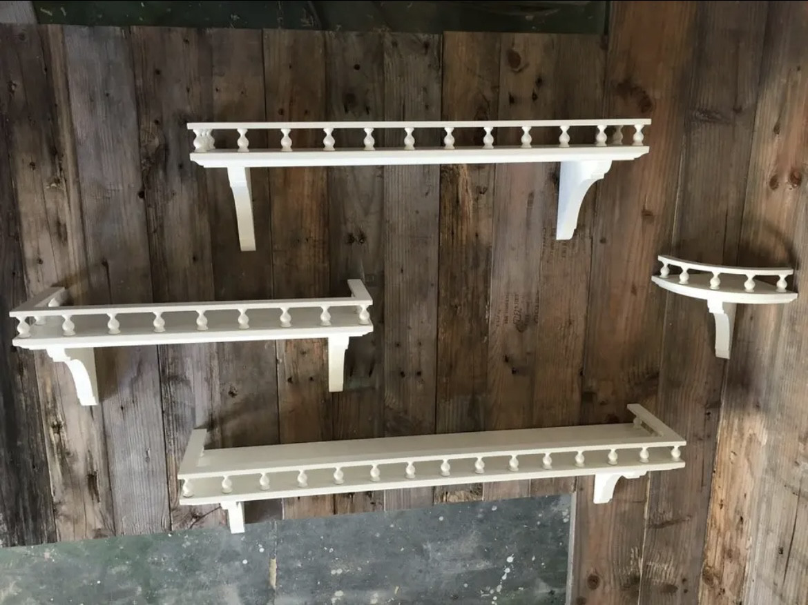 シェルフ4点セット（コーナー、45/60/75cm)ホワイト※セミオーダー可