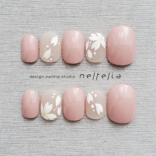 Amazon | BIBII Nails手作り ネイルチップ 水色 付け爪 韓国