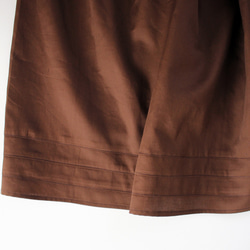 《受注生産》オケージョンにも2色から選べるコットン100％サテン裾切り替えギャザーフレアースカート 8枚目の画像