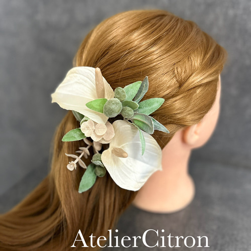 髪飾り 結婚式 成人式 フラ アンスリウム ヘアアクセサリー ハワイアン