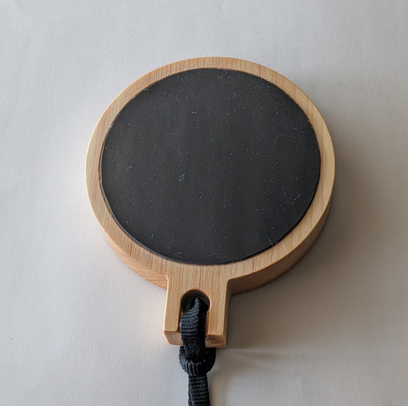 チェロ・エンドピン響板（円形タイプV1）／エンドピンストッパー／ヒノキ／木材床用／2403 2枚目の画像
