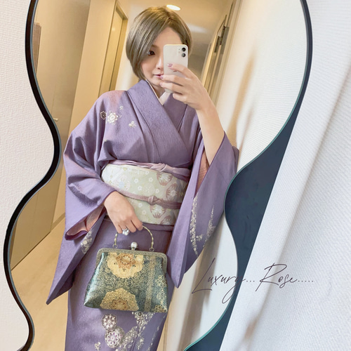 新作！1点物希少な箔加工♡格の高い濃密刺繍の最高級西陣帯地！上品な  