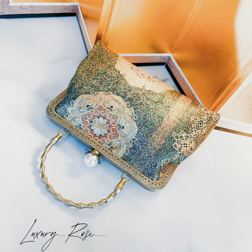 新作！1点物希少な箔加工♡格の高い濃密刺繍の最高級西陣帯地！上品な  