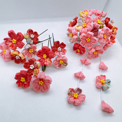 ❁ つまみ細工 ❁ 桜咲き誇る 春満天髪飾り ❁ 卒業式 七五三 成人式 