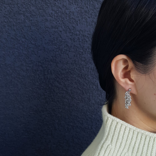 2pcs] サージカルステンレス ぶどう 3mm じゃらじゃら ピアス 金属