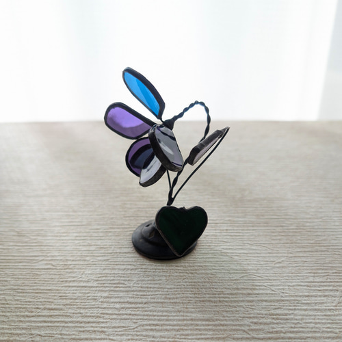 オブジェ サンキャッチャー ［すみれ］ ステンドグラス 飾り 花