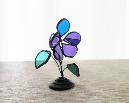 オブジェ サンキャッチャー ［すみれ］ ステンドグラス 飾り 花