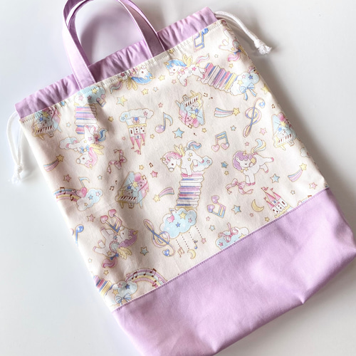 ゆめかわユニコーンの入園入学3点セット レッスンバッグ+シューズ