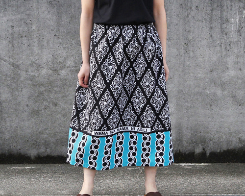 ケニア／カンガ】素材の旅2025 アフリカ布のギャザースカート