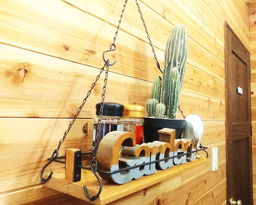 吊り下げ棚 オークcol. 壁掛けラック・ウォールシェルフ 工房ONSET