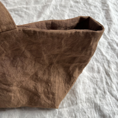 リネンのバック 柿渋色 トートバッグ nuuMonpe 通販 17247148