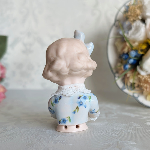 再販】ハーフドール 【 忘れな草ちゃん 】 磁器 人形 レース