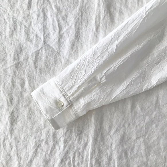 こかげシャツ　コットンキャンブリック　花刺繍　オフホワイト　　＊暮らしの店sacchi＊ 10枚目の画像