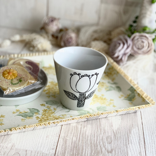北欧柄 フリーカップ マグカップ ポーセラーツ マグカップ