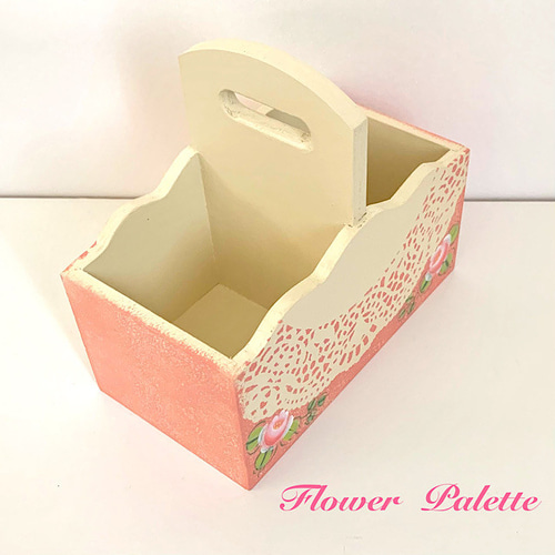 Creema限定 木製 手つき小物入れ トールペイント フリーボックス・小物