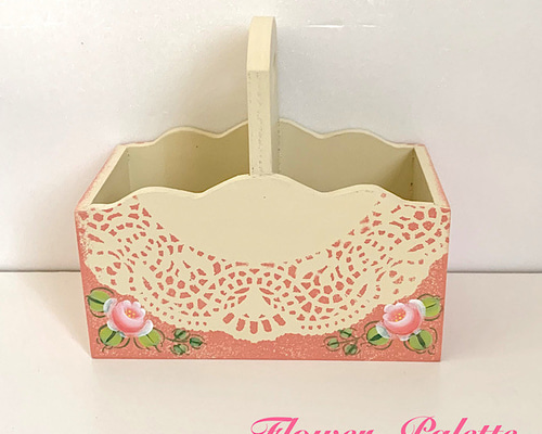 Creema限定 木製 手つき小物入れ トールペイント フリーボックス・小物