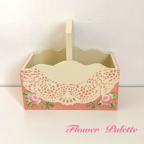 Creema限定 木製 手つき小物入れ トールペイント フリーボックス・小物