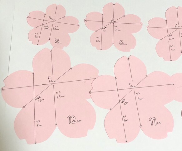 ①壁面にも☆『９ｃｍ』桜の花びら　コメントメッセージカードセット　*コメカ*９枚セット 5枚目の画像