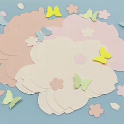 ①壁面にも☆『９ｃｍ』桜の花びら　コメントメッセージカードセット　*コメカ*９枚セット 2枚目の画像