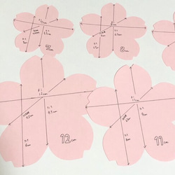 ③『９ｃｍ』桜の花びら　コメントメッセージカードセット（桜の花びら＋蝶のフレーク付き　*コメカ*９枚セット　寄せ書きに♡ 5枚目の画像