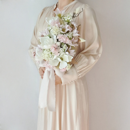 アーティフィシャルフラワー ブーケ&ブートニア 桜 木蓮 和装