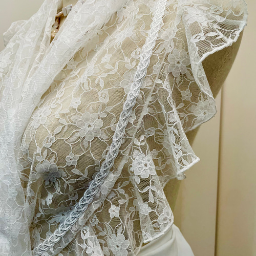 フラメンコ　巻きスカート　ピキージョset オフホワイトレース フラメンコ 巻きスカート ピキージョset オフホワイトレース