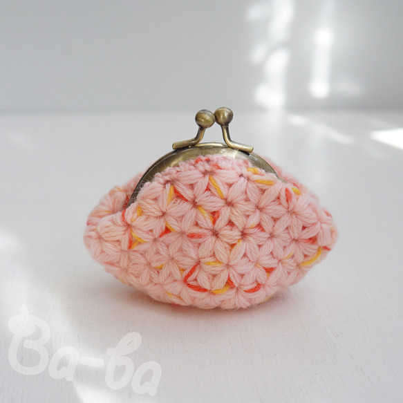 Ba-ba handmade Jasmine Stitch crochet mini-pouch No.C1716 第4張的照片