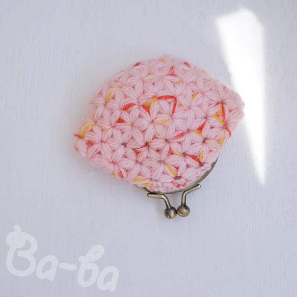 Ba-ba handmade Jasmine Stitch crochet mini-pouch No.C1716 第5張的照片