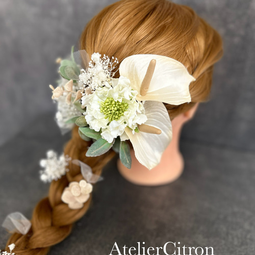 髪飾り 結婚式 成人式 アンスリウム スカビオサ ヘア 髪飾り 結婚式 成人式 アンスリウム スカビオサ ヘア